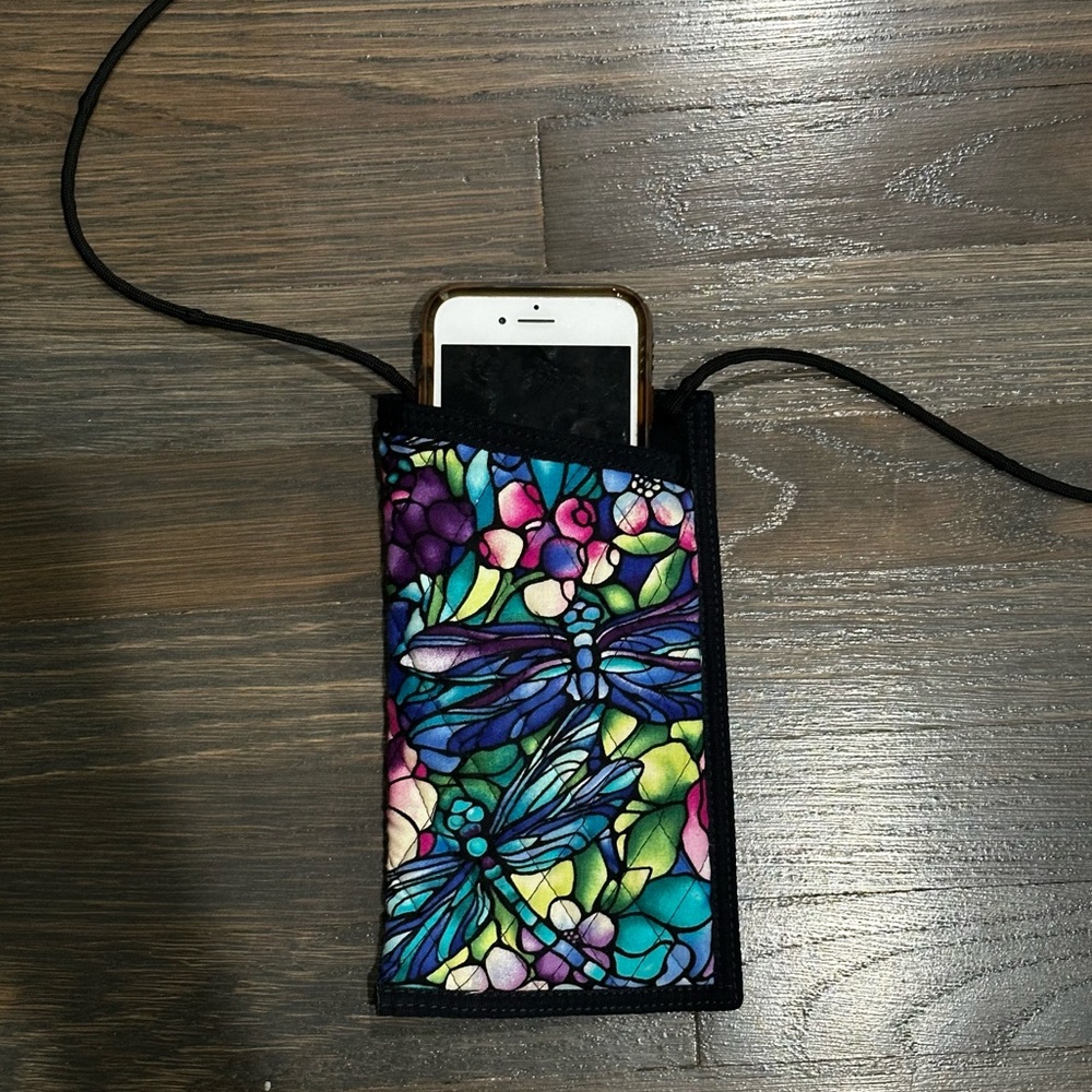 Colorful Dragonfly Phone Pouch Purse Water Color Style Design